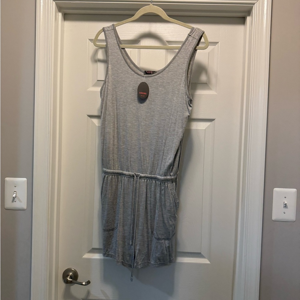 Gray Sleeveless Romper